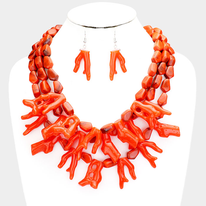 orange coral necklace